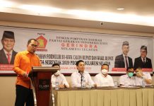 Sudah Jadi Kader Gerindra, DP Hadir di Acara DPD Gerindra Sulsel, Pakai Baju Orange