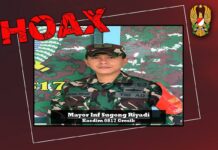 TNI-AD, Pastikan Kabar Meninggalnya Kasdim Gresik Pasca Vaksinasi Covid19, Hoaks!