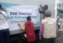 Laznas BSM Umat URO 8 kirim Bantuan Ke Mamuju Sulbar dikawal Laskar