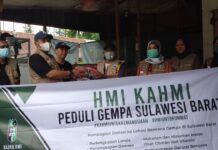 HMI BADKO Sulselbar dan KAHMI Sulsel Bantu Korban Gempa di Sulbar