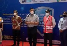 Hari Pertama PPKM Darurat, Tiga Menteri dan Satu Wamen Kunjungi Lokasi Vaksin di Bandara Soetta