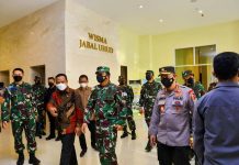 Panglima TNI dan Kapolri Kunjungi FIT Asrama Haji Sudiang Tempat ISOMA Pasien COVID-19