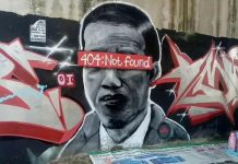 Muncul Lukisan Mural Mirip Jokowi Bertuliskan”404 : Not Found” Faldo Maldini Babak Belur di Medsos