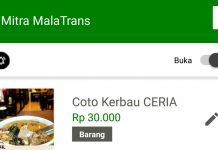 Coto Kerbau Ceria Sudah Bisa Diorder Via Mala Trans