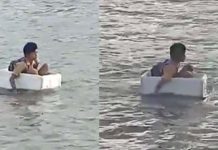 Viral Siswa SD Seberangi Sungai Gunakan Kardus Ikan, Dekat Selat Bangka