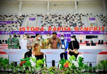 Presiden Jokowi Resmikan Tujuh Arena Pertandingan PON XX Papua FOTO: Presiden Joko Widodo atau Jokowi resmikan tujuh arena pertandingan yang akan digunakan dalam Pekan Olahraga Nasional (PON) XX Papua Tahun 2021. Sabtu, (02/10/2021)