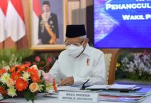 Percepat Penanggulangan Kemiskinan Ekstrem, Pemerintah Berikan Tambahan Bansos Tunai di Kabupaten Prioritas FOTO: Wapres Ma’ruf Amin memimpin Rakor Penanggulangan Kemiskinan Ekstrem di Jateng, Kamis (7/10/2021). (Foto: BPMI Setwapres)