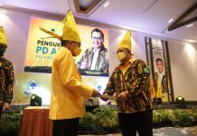 Di Rakorda AMPG SulSel Taufan Pawe Sebut Airlangga Harga Mati Calon Presiden 2024 FOTO: Taufan Pawe (TP) saat pengukuhan pengurus AMPG dan KPPG Sulsel di Hotel Claro, Minggu 10 Oktober 2021.