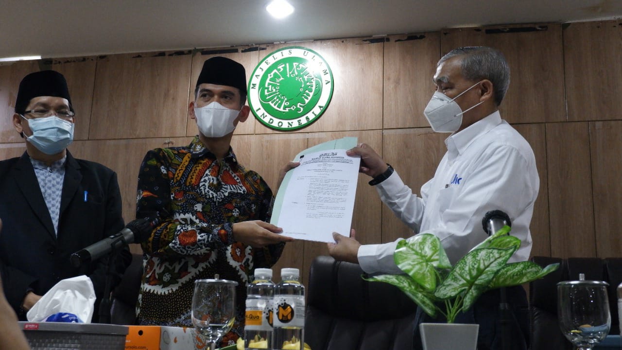 FOTO: Majelis Ulama Indonesia (MUI) nyatakan vaksin virus Covid-19 dengan merek Zifivax Halal untuk digunakan. fatwa MUI Nomor 53 Tahun 2021 tentang produk vaksin covid-19 dari Anhui Zhifei Longcom Biopharmaceutical Co., Ltd.