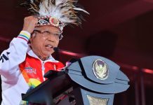 Tutup PON XX Papua, ini Pesan Wapres Ma’ruf Amin FOTO: Wapres Ma’ruf Amin saat menutup penyelenggaraan PON XX Papua, di Stadion Lukas Enembe, Kabupaten Jayapura, Jumat (15/10/2021). (Foto: BPMI Setwapres)