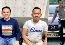 Viral Polantas Pacaran Gunakan Mobil Patroli, Ipar Ahok di Mutasi FOTO: Paling kanan Bripda Arjuna Bagas adik ipar Ahok sempat viral ditemukan pacaran gunakan mobil patroli PJR