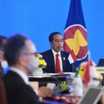 Presiden Jokowi, Peluang Kemitraan ASEAN-ROK di Bidang Ekonomi Hijau dan Digital FOTO: Presiden Joko Widodo saat menghadiri KTT ke-22 ASEAN-Republik Korea secara virtual, dari Istana Kepresidenan Bogor, Jawa Barat, Selasa (26/10/2021). (Foto: BPMI Setpres/Lukas)