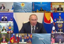 Di KTT ASEAN-Rusia, Presiden Jokowi: Cegah Rivalitas Melalui Kerja Sama Konkret FOTO: Presiden Rusia Vladimir Putin menghadiri Konferensi Tingkat Tinggi (KTT) ke-4 ASEAN-Rusia, secara virtual. Kamis (28/10/2021).