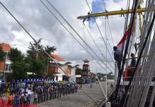 Jalani Etape Terakhir, Taruna AAL Satlat KJK Tinggalkan Benoa Menuju Surabaya FOTO: KRI Bima Suci menjalani Etape pelayaran terakhir, ke-13 menuju Pangkalan Surabaya setelah tiga hari berlabuh di Pelabuhan Benoa, Bali, Minggu (31/10).