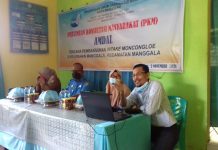 PDAM Adakan PKM Kaji Amdal Intake di Manggala FOTO: Perusahaan Daerah Air Minum (PDAM) Pemkot Makassar laksanakan Pertemuan Konsultasi Masyarakat (PKM) dengan sejumlah tokoh masyarakat bertempat di Aula Kantor Lurah Manggala, Senin,(2/11)