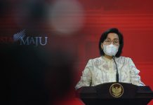 Menkeu: Mulai 1 April Nilai PPN 11 Persen FOTO:: Sri Mulyani memberikan keterangan pers usai mengikuti SKP, di Kantor Presiden, Jakarta, Senin (17/11/2021) sore. (Foto: Humas Setkab/Agung)