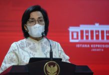 Pemerintah Alokasikan Anggaran Rp2.714,2 triliun untuk Tahun 2022 FOTO: Menkeu Sri Mulyani memberikan keterangan pers usai mengikuti SKP, di Kantor Presiden, Jakarta, Senin (17/11/2021) sore. (Foto: Humas Setkab/Agung)