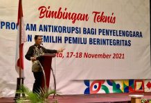 KPK Gelar Kelas Antikorupsi Bagi Penyelenggara dan Pemilih Pemilu DIY FOTO: KPK menyelenggarakan Bimbingan Teknis (Bimtek) Antikorupsi Bagi Penyelenggara Dan Pemilih Pemilu Berintegritas. Kegiatan dilaksanakan pada 17-18 November 2021 bertempat di The Rich Jogja Hotel, Mlati, Yogyakarta.