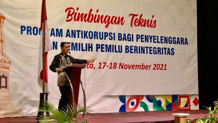 FOTO: KPK menyelenggarakan Bimbingan Teknis (Bimtek) Antikorupsi Bagi Penyelenggara Dan Pemilih Pemilu Berintegritas. Kegiatan dilaksanakan pada 17-18 November 2021 bertempat di The Rich Jogja Hotel, Mlati, Yogyakarta.