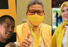 Kader, Golkar Makan Golkar di Karang Taruna Sulsel FOTO: Kiri Rahman Pina, Taufan Pawe dan Kanan Andi Ina Kartika
