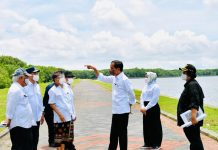 Presidensi G20, Indonesia Akan Tunjukkan Komitmen Kuat Atasi Perubahan Iklim FOTO: Presiden Joko Widodo dan Ibu Negara Iriana Joko Widodo meninjau Mangrove Conservation Forest, di Pemogan, Denpasar Selatan, Kota Denpasar, Kamis (02/12/2021). (Foto: BPMI Setpres/Laily Rachev)