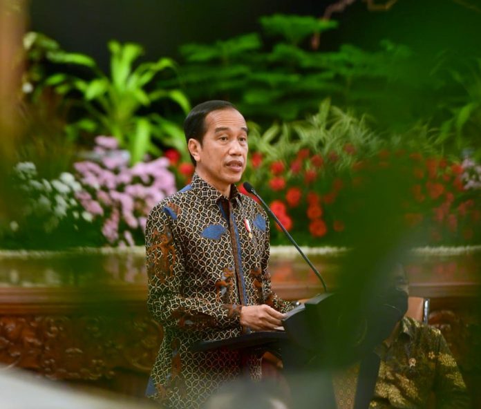 FOTO: Sambutan Presiden Jokowi pada Peringatan Hari HAM Sedunia Tahun 2021, di Istana Negara, Jakarta, Jumat (10/12/2021). (Sumber: Tangkapan Layar)