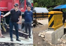 Sempat Disapu Banjir Juli Lalu, Kini Jembatan Penghubung di Desa Tamaona dan Dusun Galung Lohe Capai Finishing FOTO: Bupati Mucthar Ali Yusuf (Kanan) bersama Kadis PUPR Rudi Ramlan, Sabtu, (10/7/2021) lalu saat meninjau jembatan putus yang menghubungkan di Desa Tamaona dan Dusun Galung Lohe, Kecamatan Kindang, Kabupaten Bulukumba dan foto terkini kondisi jembatan capai Finishing