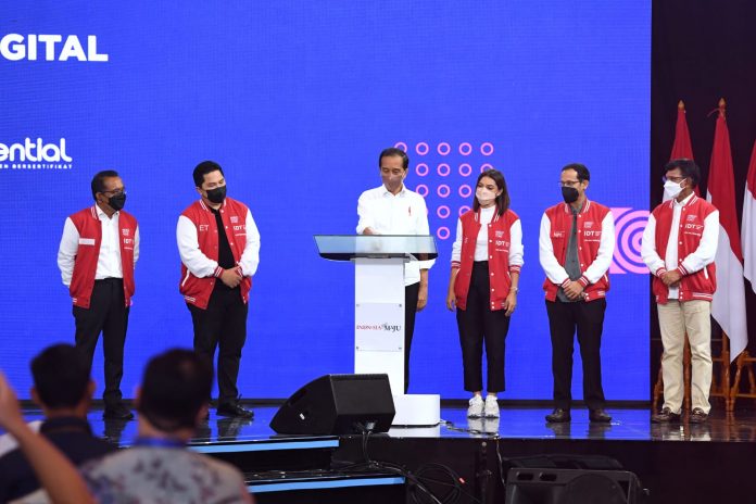 Presiden Joko Widodo menghadiri serta membuka langsung Gerakan Akselerasi Generasi Digital di Jakarta. (Foto Seskab)