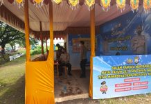 Polsek Manggala Bangun Posko Nataru Polsek Sektor Manggala bangun Posko di tepi danau Balangtonjong Jl Raya Antang, Tamangapa, jalan propinsi yang hubungkan Kota Makassar dengan Kabupaten Gowa dan Maros.