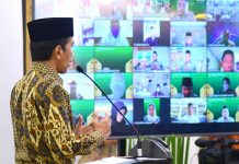 Sambutan Presiden di Pengukuhan Majelis Pengurus Pusat dan Rakernas ICMI Presiden Joko Widodo atau Jokowi hadir secara virrual Pengukuhan Majelis Pengurus Pusat Ikatan Cendekiawan Muslim Indonesia (ICMI) dan membuka Rapat Kerja Nasional (Rakernas) ICMI Tahun 2022, dari Istana Kepresidenan Bogor, Jawa Barat, Sabtu, (29/01/2022).