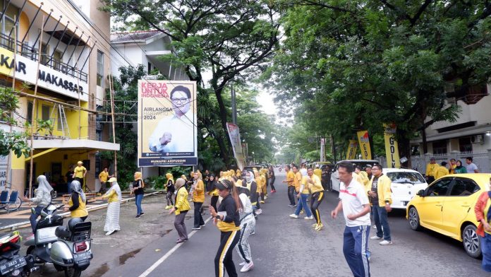 Peluncuran program Golkar Sehat dan Teras Kuning ini dihadiri langsung Ketua DPD II Golkar Munafri Arifuddin didampingi Melinda Aksa Mahmud