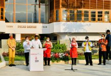 Presiden Jokowi Resmikan Pasar Johar, di Kota Semarang Presiden Joko Widodo atau Jokowi meresmikan Pasar Johar, di Kota Semarang, Provinsi Jawa Tengah, 5 Januari 2022.