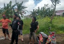 Siang Bolong, Kapolsek Manggala Grebek Judi Sabung Ayam Polsek Manggala dipimpin Kapolsek Kompol H.Edhy Supriadi, SH didampingi Ipda Ronny B Soekabla 'grebek' TKP di Kampung Nipa Nipa Makassar yang berbatasan Dusun Moncongloe Lappara Kabupaten Maros, Minggu siang bolong (23/1).