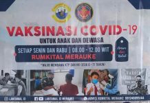 Rumkital Lantamal XI Merauke Vaksinasi Covid-19 Masyarakat Maritim Pangkalan Utama TNI Angkatan Laut (Lantamal) XI secara rutin melaksanakan vaksinasi covid-19 kepada masyarakat maritim dengan pelayanan vaksinasi setiap hari Senin dan Rabu di Rumah Sakit TNI Angkatan Laut (Rumkital) Merauke Lantamal XI, Senin (24/01/2022).