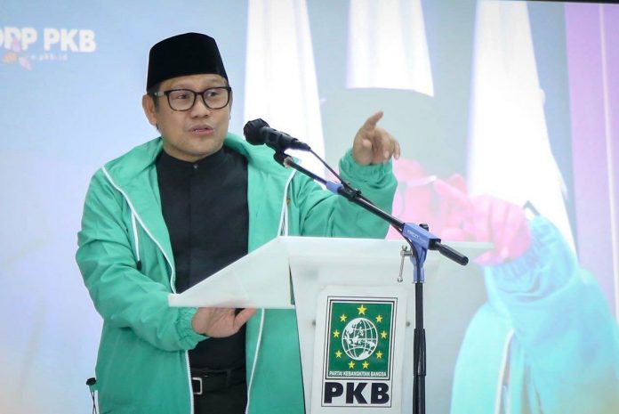 Ketum PKB Muhaimin Iskandar atau Cak Imin pada acara Halaqah Satu Abad NU bertajuk ”Gagasan Kontributif Membangun Kemandirian Ekonomi Nahdliyin” di Kantor DPP PKB, Jalan Raden Saleh, Jakarta Pusat, Kamis (2/12/2021) lalu.