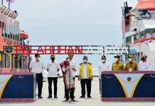 Presiden Jokowi Resmikan 7 Pelabuhan penyeberangan dan empat KMP di Ajibata Toba Presiden Jokowi meresmikan tujuh pelabuhan penyeberangan dan empat KMP di Kawasan Dermaga Pelabuhan Ajibata, Toba, Rabu (02/02/2022). (Foto: BPMI Setpres/Lukas)
