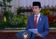 Hadiri Sidang Istimewa, Presiden Jokowi: Peran MA Sangat Krusial Dalam Transformasi Indonesia Presiden Jokowi saat menghadiri Sidang Istimewa Laporan Tahunan MA Tahun 2021, Selasa (22/02/2022), secara daring dari Istana Negara Jakarta. (Foto: Humas Setkab/Jay)