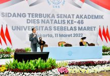 Hadiri Dies Natalis UNS, Presiden Jokowi: Masa Depan Global Semakin Penuh dengan Ketidakpastian Presiden Joko Widodo atau Jokowi menghadiri Dies Natalis yang ke-46 Universitas Sebelas Maret (UNS), Kentingan, Jebres, Kota Surakarta. Jumat, (11/3)