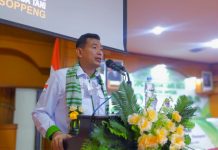 Rachmat Sasmito Lantik Pemuda Tani HKTI Kabupaten Soppeng Rachmat Sasmito saat menyampaikan amanahnya di Pelantikan DPC Pemuda Tani HKTI Soppeng digelar di Ruang Pola Kantor Bupati Soppeng. Sabtu, (12/3)