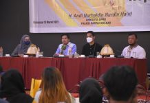 Nurhaldin: Pemuda Harus Adaptif-Kreatif, Mampu Bersaing dan Memberikan Solusi Ditengah Masyarakat Nurhaldin saat menggelar Sosialisasi Perda Nomor 6 tahun 2019 tentang Kepemudaan, di Hotel Horison Ultima, Jalan Jenderal Sudirman, Minggu (13/3/2022).