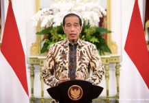 Pemerintah Izinkan Salat Tarawih Berjemaah di Masjid Presiden Joko Widodo atau Jokowi dalam keterangan persnya, Rabu (23/03/2022), di Istana Merdeka, Jakarta.
