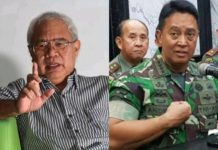 Mantan Kabais Minta Panglima TNI Kebijakannya Menerima Keturunan PKI Sebagai Prajurit TNI FOTO: Kiri Mantan Kepala Badan Intelijen Strategis (BAIS) TNI, Laksamana Muda (Purn) Soleman Ponto dan Kanan Panglima TNI Jenderal Andika Perkasa