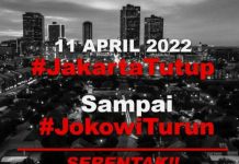 Sambut Aksi 11 April, Hashtag Tutup Jakarta dan Turunkan Jokowi Masif di Medsos FOTO: Flyer-flyer Seruan Aksi 11 April 2022 (Properti akun twitter Lambe Waras)