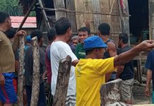 Gotong Royong Catatan Tradisi Yang Bertahan, Dibalik Duka dan Air Mata Korban Gempa, di Selayar FOTO: Penduduk di Desa Garaupa Raya, Kecamatan Pasilambena, Kepulauan Selayar, Sulawesi Selatan.