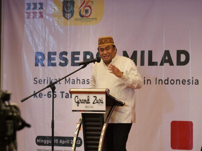 FOTO: Wakil Ketua DPRD Rahmat Gobel, Serikat Mahasiswa Muslimin Indonesia (SEMMI) menggelar acara Milad SEMMI ke 66 Di Tangerang Selatan, Banten, pada Minggu (10/4).