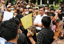 Isi Kuliah Umum, Luhut Ditemui BEM UI Tanyakan Soal Big Data FOTO: BEM UI mengaku malu terhadap Menko Marves Luhut Binsar Panjaitan mengeluarkan wacana namun tidak mau mempertanggungjawabkannya. (detik.com)