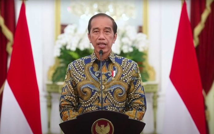 FOTO: Presiden Joko Widodo sampaikan keterangan pers nya di Istanan Negara, Jakarta. Kamis, (14/4/2022)