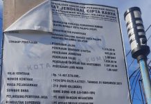 AMUK Nilai Pekerjaan Talud Tanjung Ringgit Palopo oleh PT Mari Bangun Nusantara Asal Jadi Ket: (Foto_dok.amuk) Papan Proyek Pekerjaan Infrastruktur Perkotaan Kawasan Tanjung Ringgit Kota Palopo