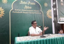 IKA PNUP Buka Puasa Bersama, Ini Penyampaian Andi Rais Petta Paladeng FOTO: Andi Rais Petta Paladeng, Ketua Ikatan Kekeluargaan Alumni Politeknik Negeri Ujung Pandang (IKA PNUP) Kamis (21/4/2022).