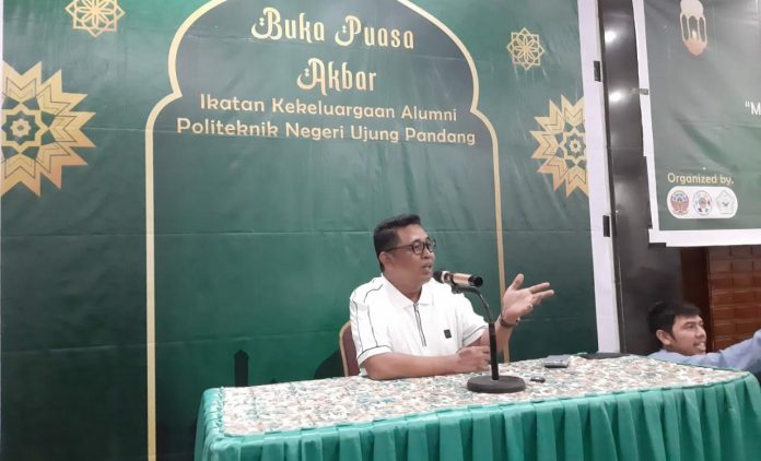 FOTO: Andi Rais Petta Paladeng, Ketua Ikatan Kekeluargaan Alumni Politeknik Negeri Ujung Pandang (IKA PNUP) Kamis (21/4/2022).